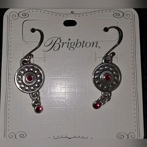 Brighton Pebble Siam July Birthstone Earrings NEW